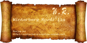 Winterberg Rozália névjegykártya